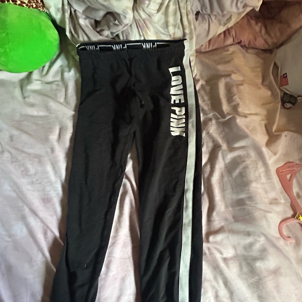 PINK Victoria's Secret Black and White Kids Joggers
